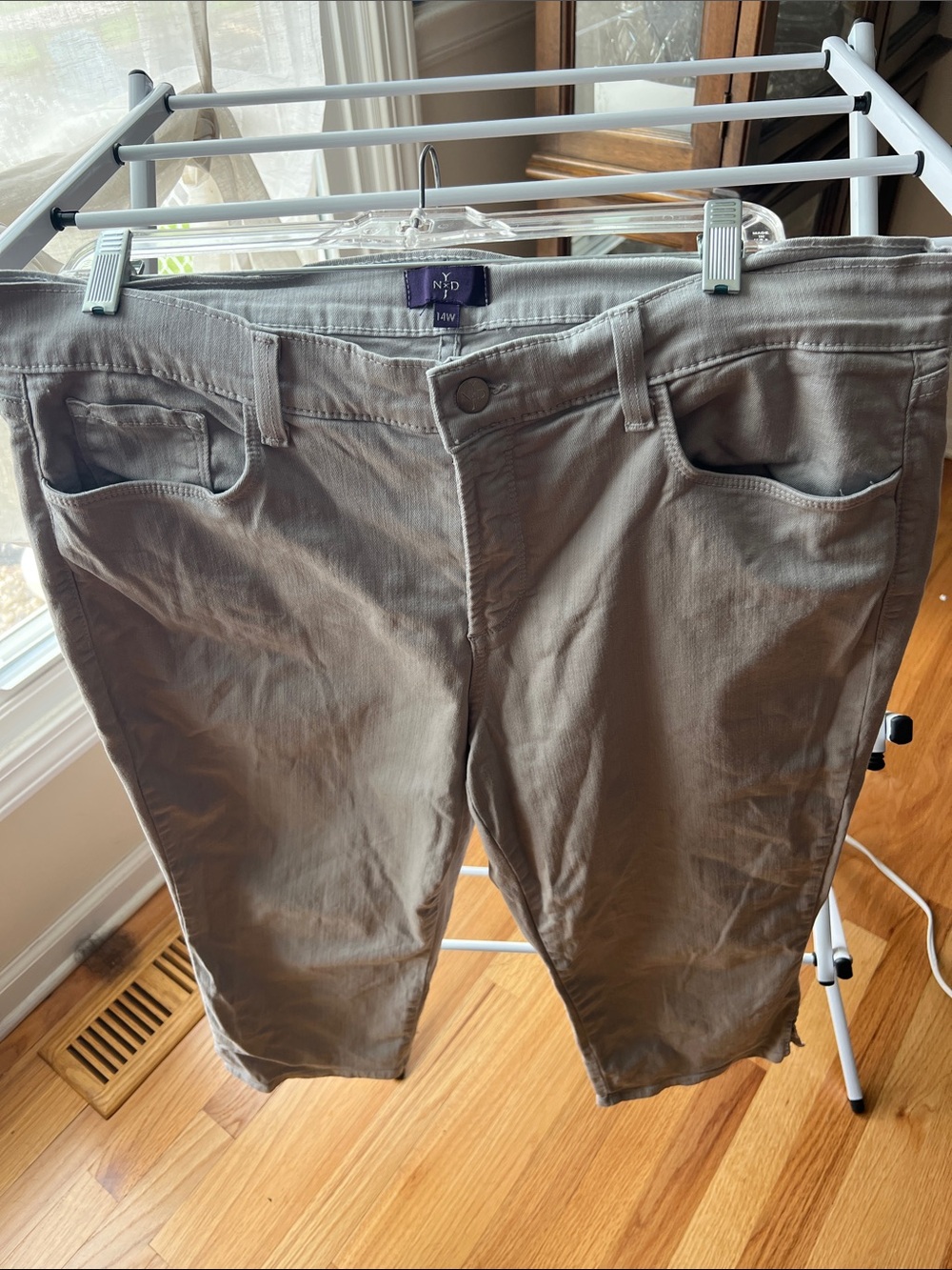 NYDJ Taupe Straight Cropped Jeans